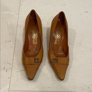 Salvatore Ferragamo Women's tan Leather Heels